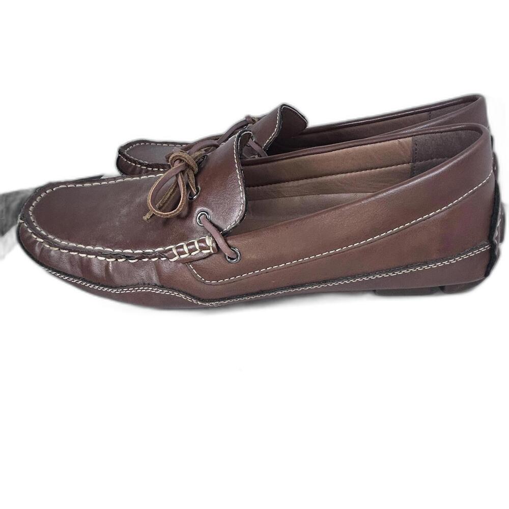 Izod Burton Brown Leather Loafer with memory foam men's size 10